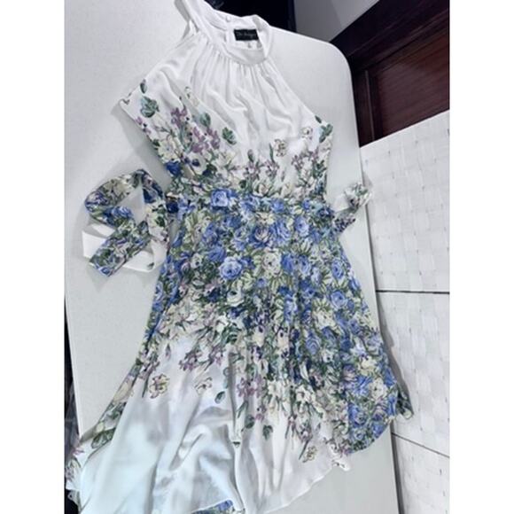 "DN DESIGNS" Stunning Floral Flowing Dress SZ 16 Marilyn Monroe Artsy Whimsical - Picture 4 of 12